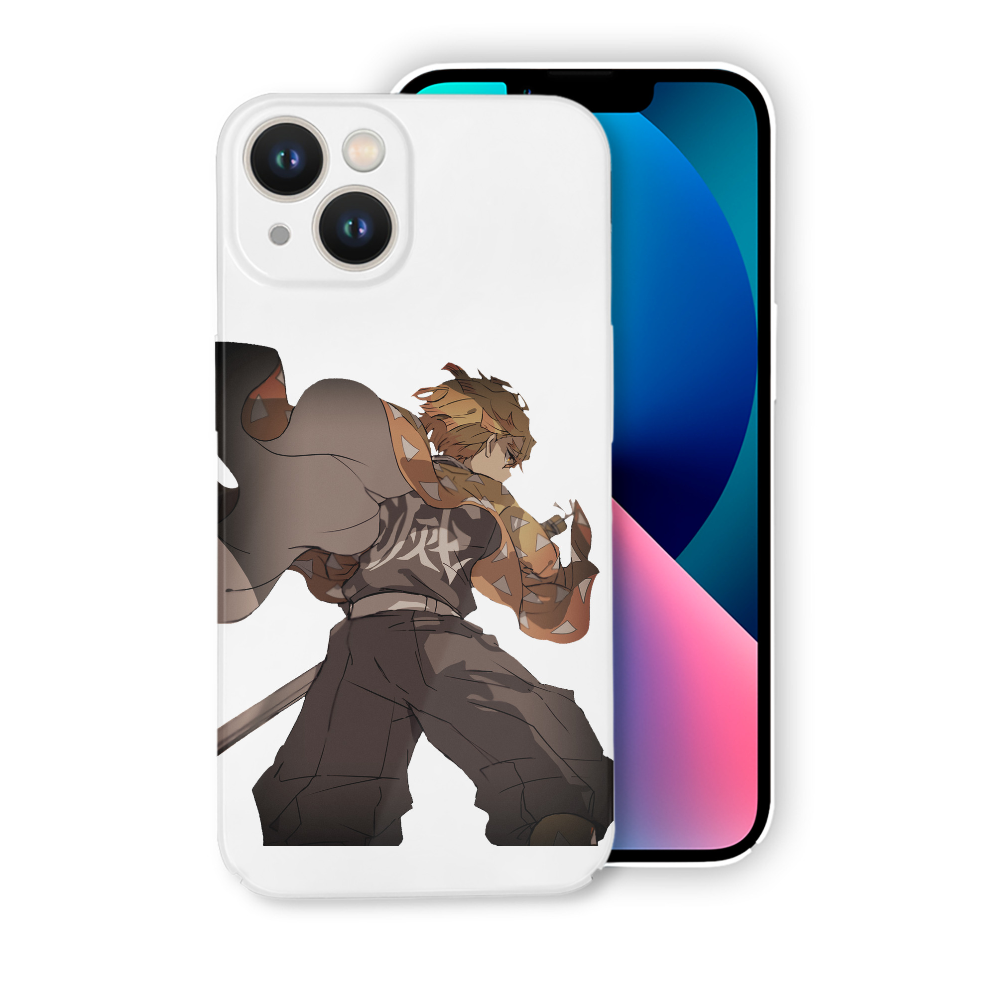 （画像用） 鬼滅の刃（きめつのやいば）我妻 善逸／あがつま ぜんいつ Agatsuma Zenitsu 【iPhone 14シリーズ対応】ハードケース
